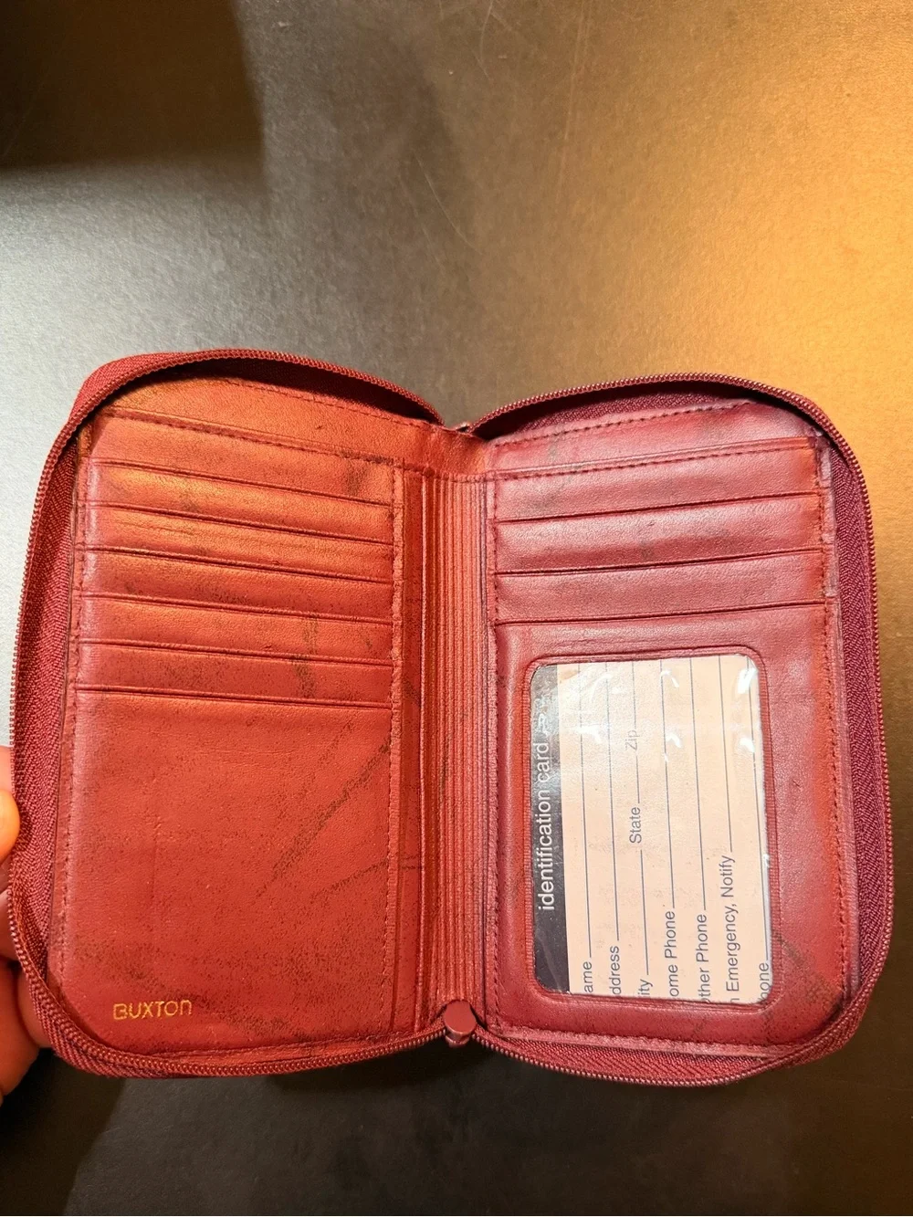 Buxton Heiress Double Zip Organizer Wallet Mahogany New w/o Tags